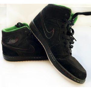 NIKE AIR JORDAN Retro 1 Mid Size 9.5 Black Cinco De Mayo Shoe 2009 136065-014